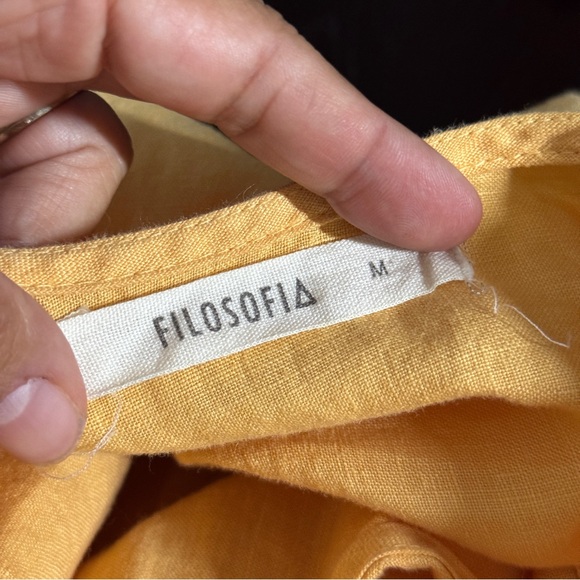 FiloSofia MEDIUM Sam Yellow 100% Linen Jumpsuit USA Made - Picture 9 of 11